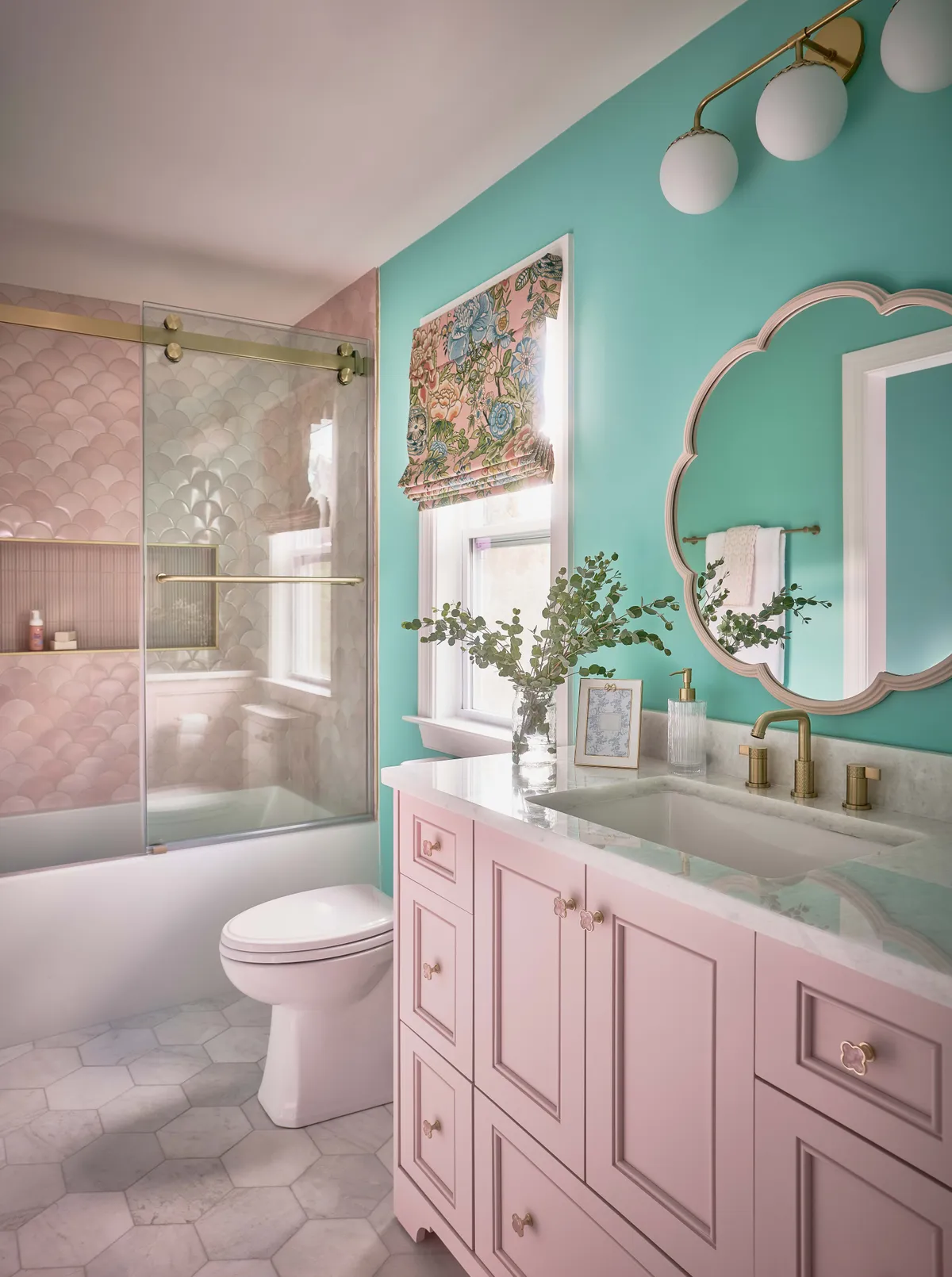 Coastal Colorful Bathroom in Fort Mill SC