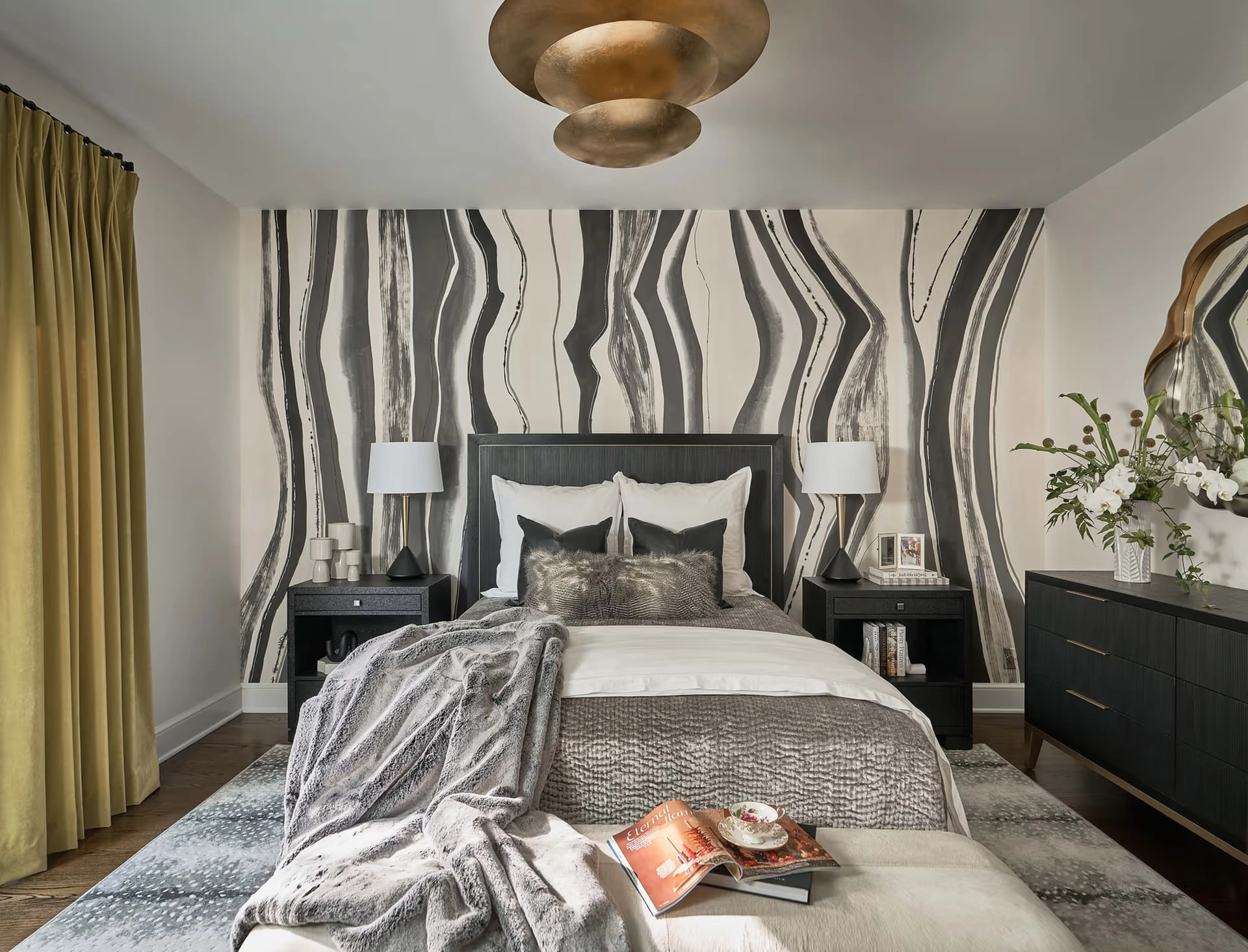 Fourth Ward Charlotte NC modern glam bedroom interior design