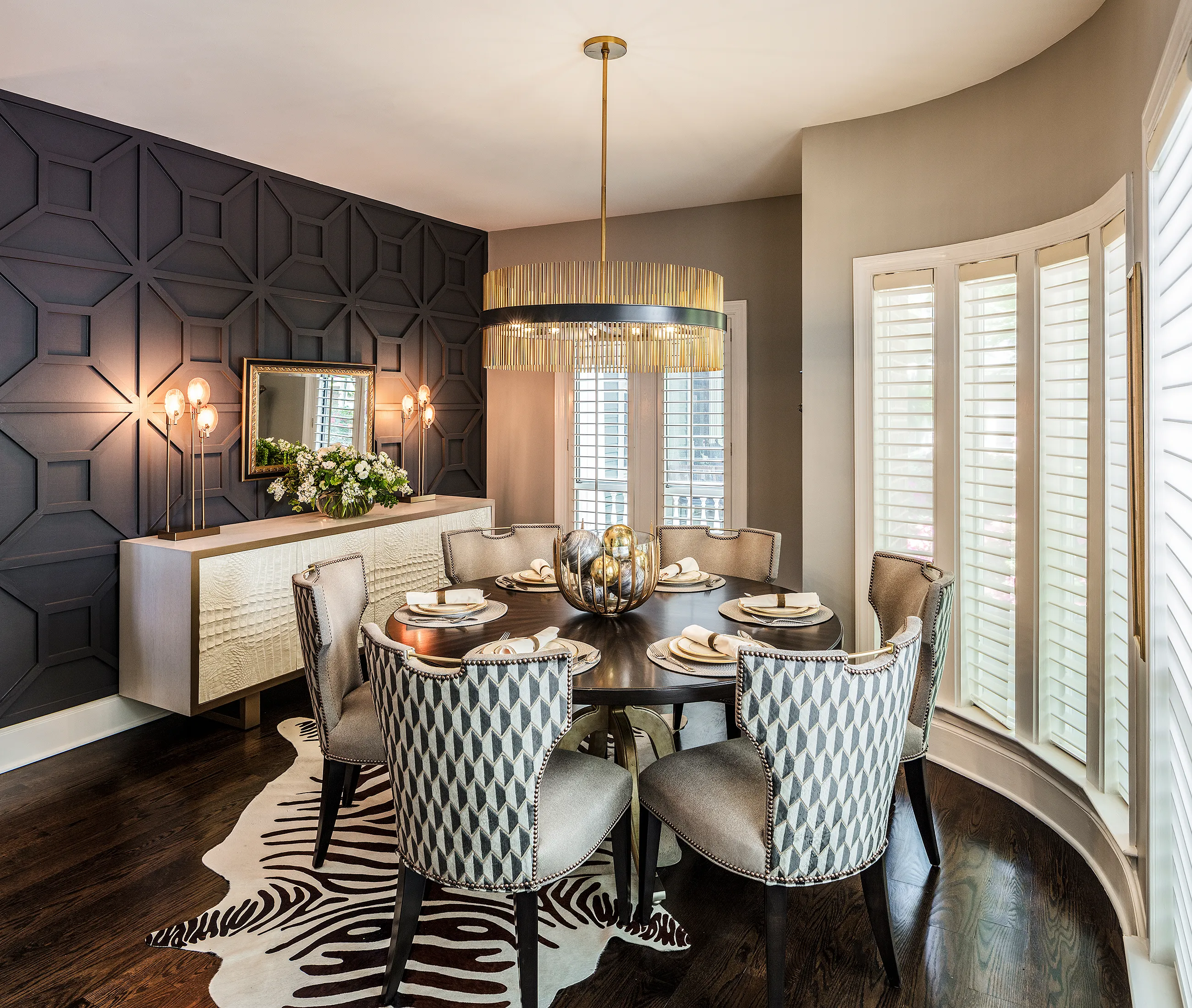 Modern Glam Dining Room in Fourth Ward Charlotte NC