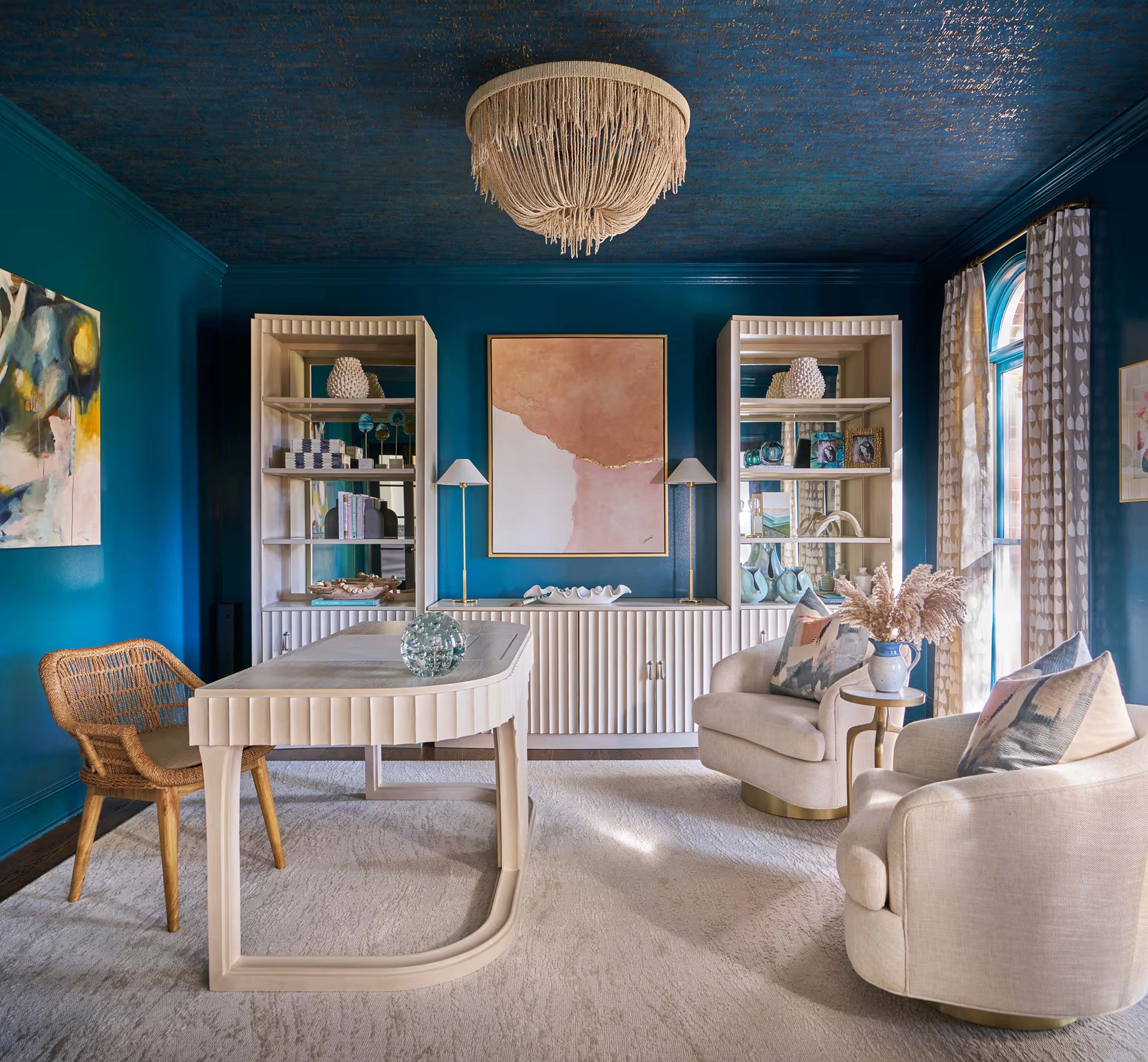 South Charlotte Modern Coastal Colorful Office